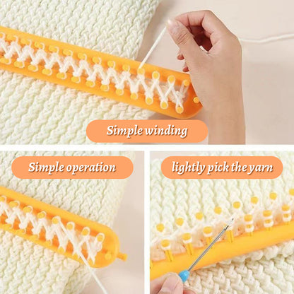 Adjustable Plastic Knitting Loom Set with Pompom Tool by HitMyNeed