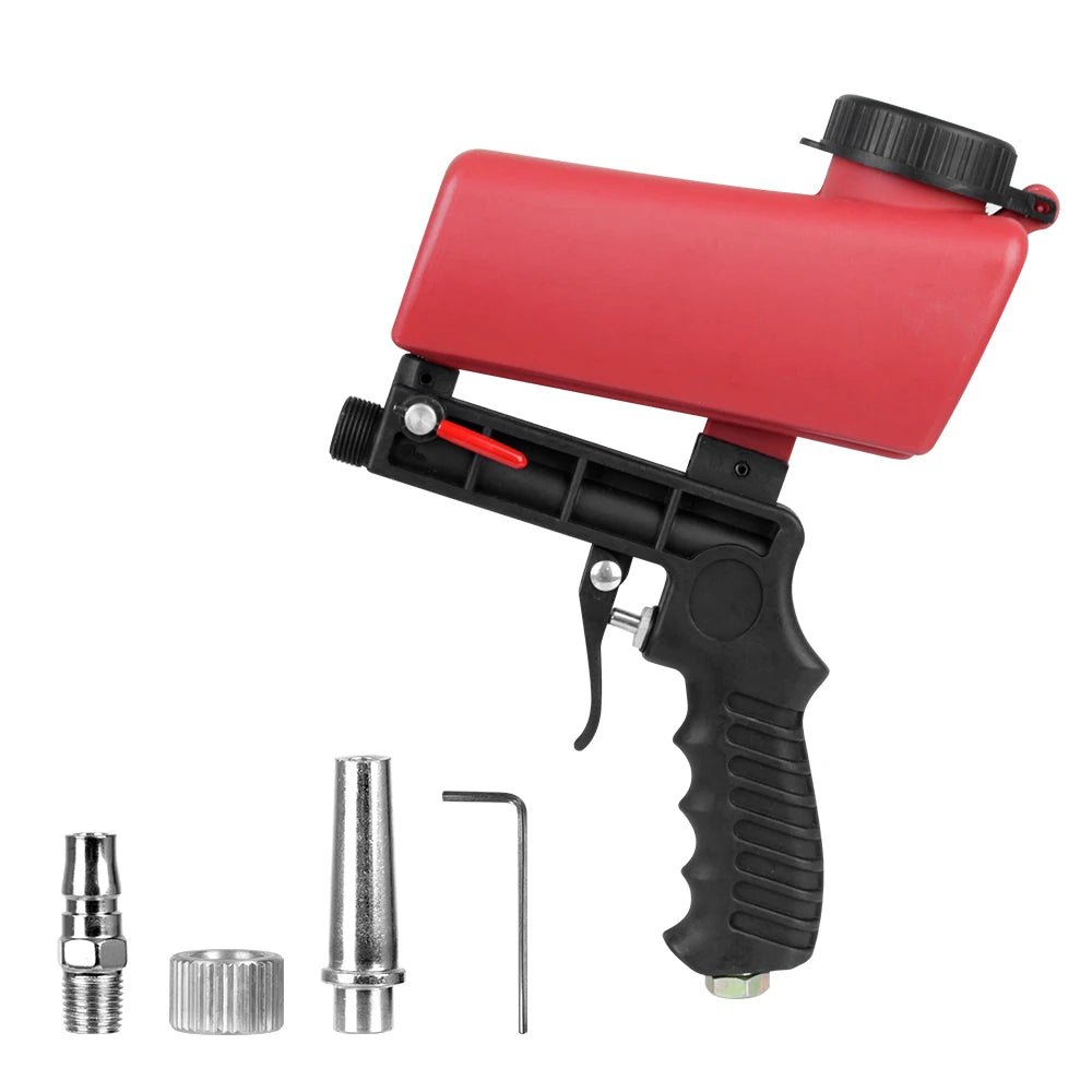 Adjustable Pneumatic Gravity Sandblasting Gun Set 7090-red by HitMyNeed
