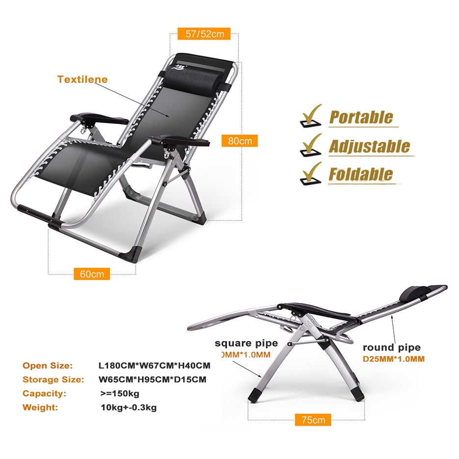 Adjustable Recliner Chair with Cup Holder & Pillow by HitMyNeed