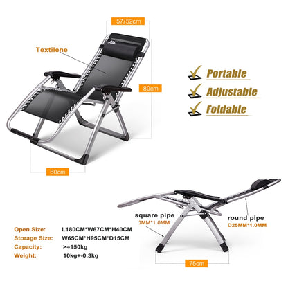 Adjustable Recliner Chair with Cup Holder & Pillow by HitMyNeed