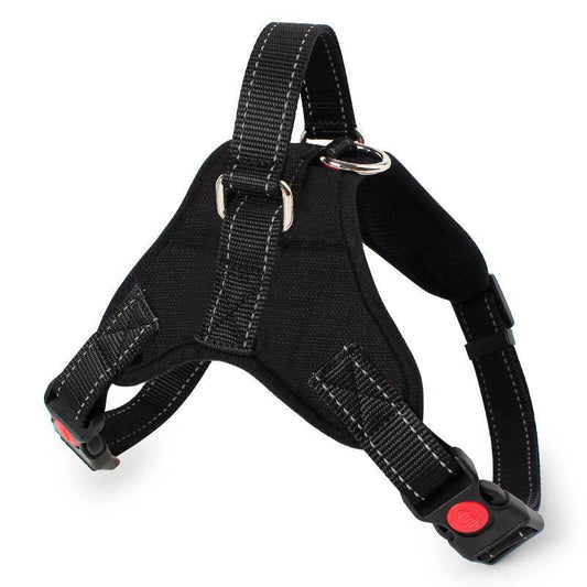 Adjustable Reflective Dog Harness for All Sizes black l by HitMyNeed