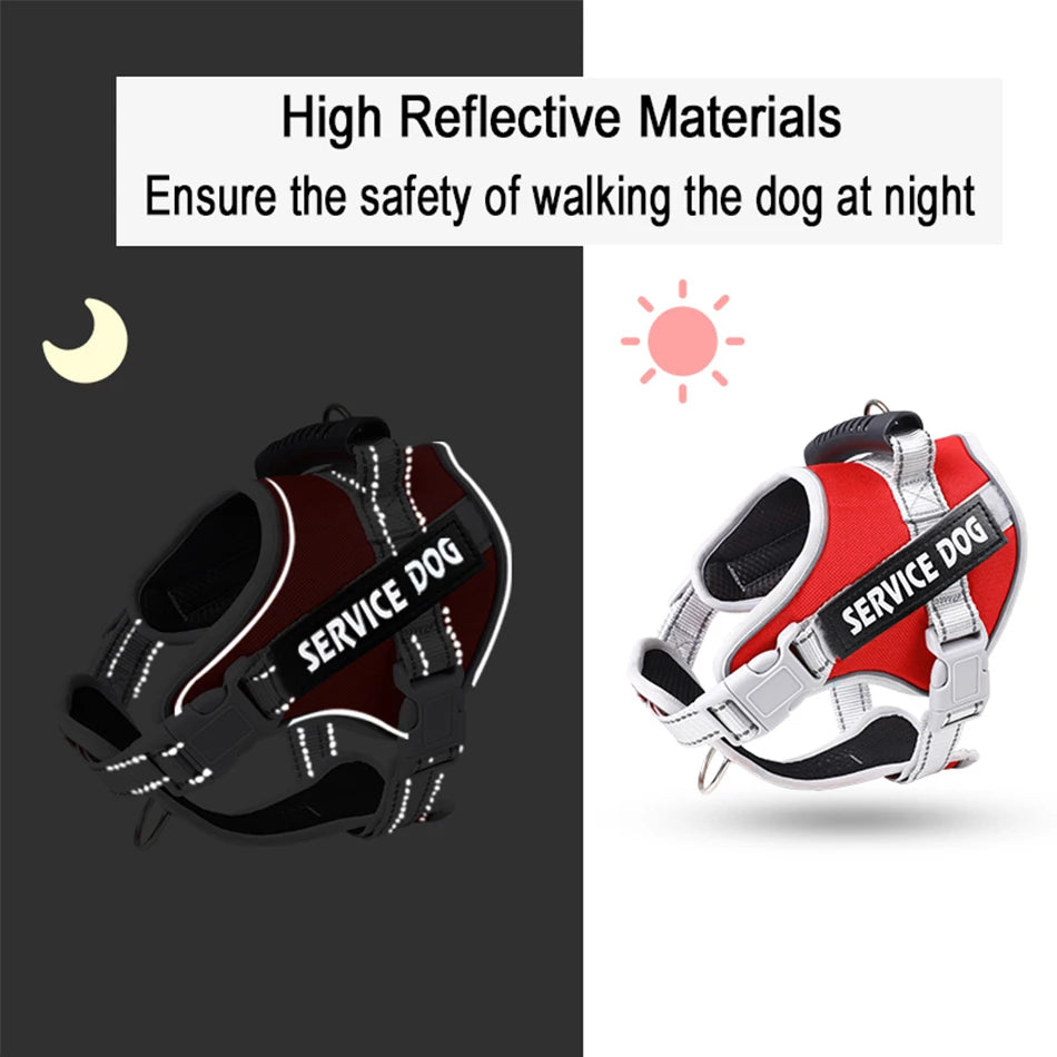 Adjustable Reflective Service Dog Vest Harness by HitMyNeed