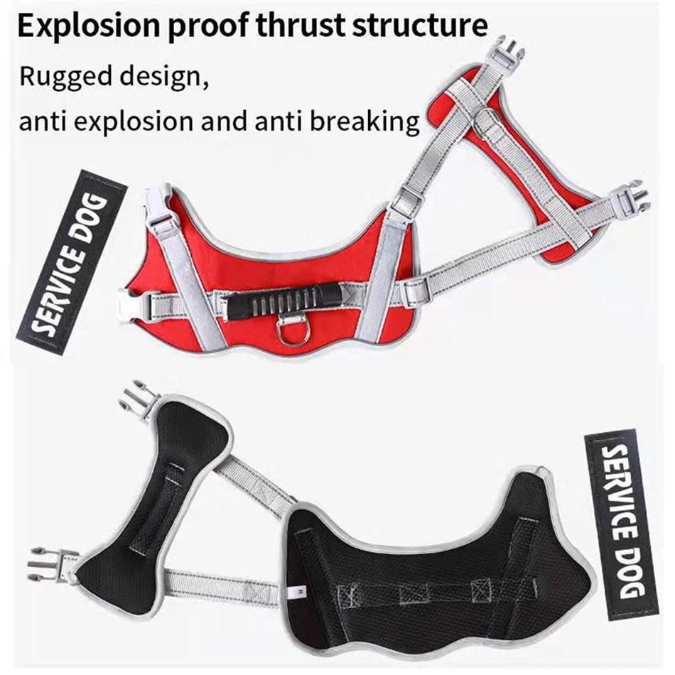 Adjustable Reflective Service Dog Vest Harness by HitMyNeed