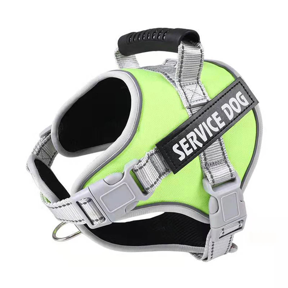 Adjustable Reflective Service Dog Vest Harness green xs by HitMyNeed