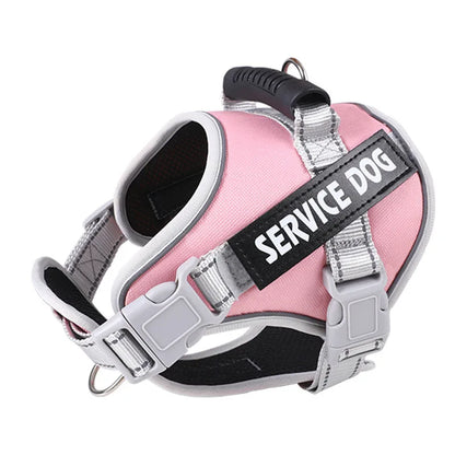 Adjustable Reflective Service Dog Vest Harness pink m by HitMyNeed