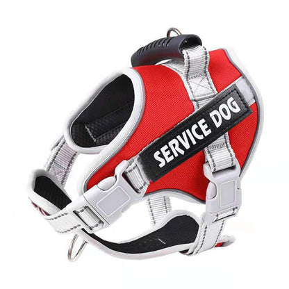 Adjustable Reflective Service Dog Vest Harness red xl by HitMyNeed