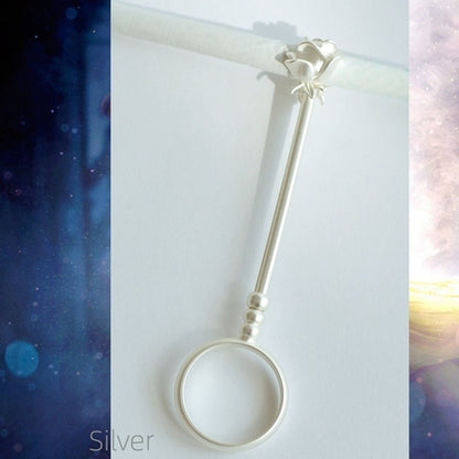 Adjustable Rose Design Cigarette Holder Ring silver by HitMyNeed
