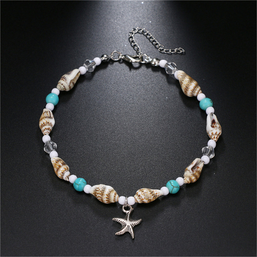 Adjustable Shell and Starfish Anklet for Women by HitMyNeed
