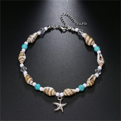 Adjustable Shell and Starfish Anklet for Women by HitMyNeed