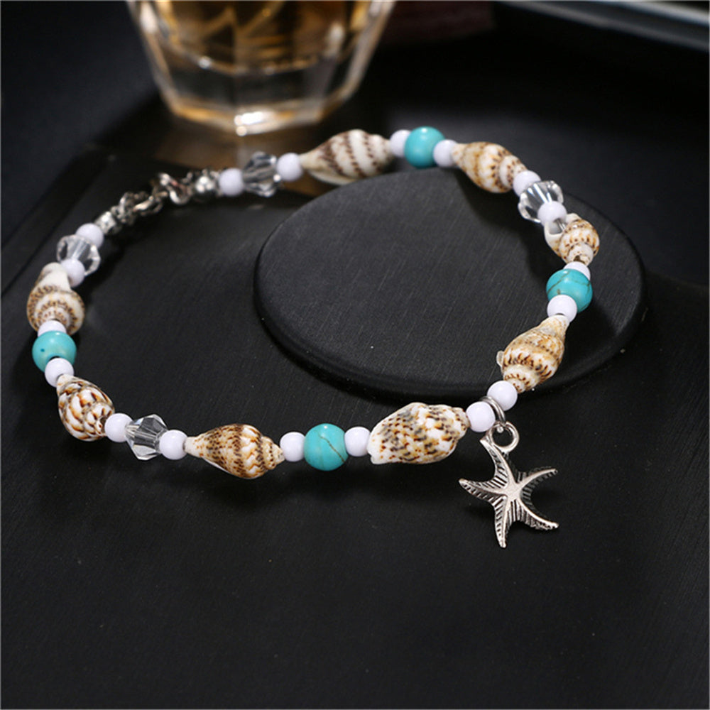 Adjustable Shell and Starfish Anklet for Women by HitMyNeed