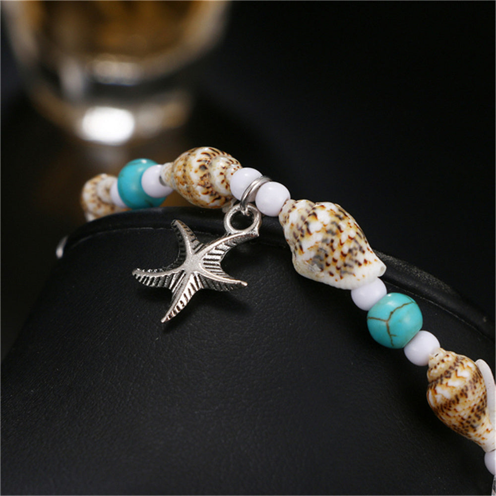 Adjustable Shell and Starfish Anklet for Women by HitMyNeed