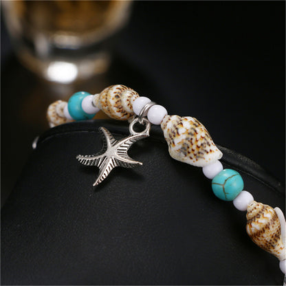 Adjustable Shell and Starfish Anklet for Women by HitMyNeed