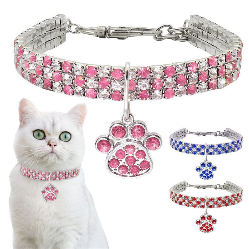 Adjustable Shiny Rhinestone Cat Collar by HitMyNeed