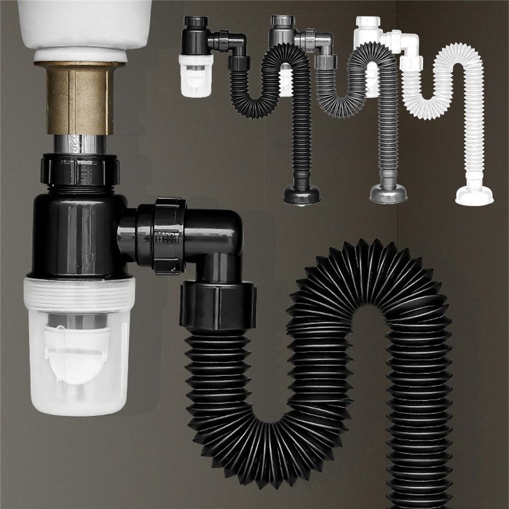 Adjustable Sink Deodorant Drain Pipe with Strainer by HitMyNeed