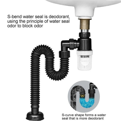 Adjustable Sink Deodorant Drain Pipe with Strainer by HitMyNeed