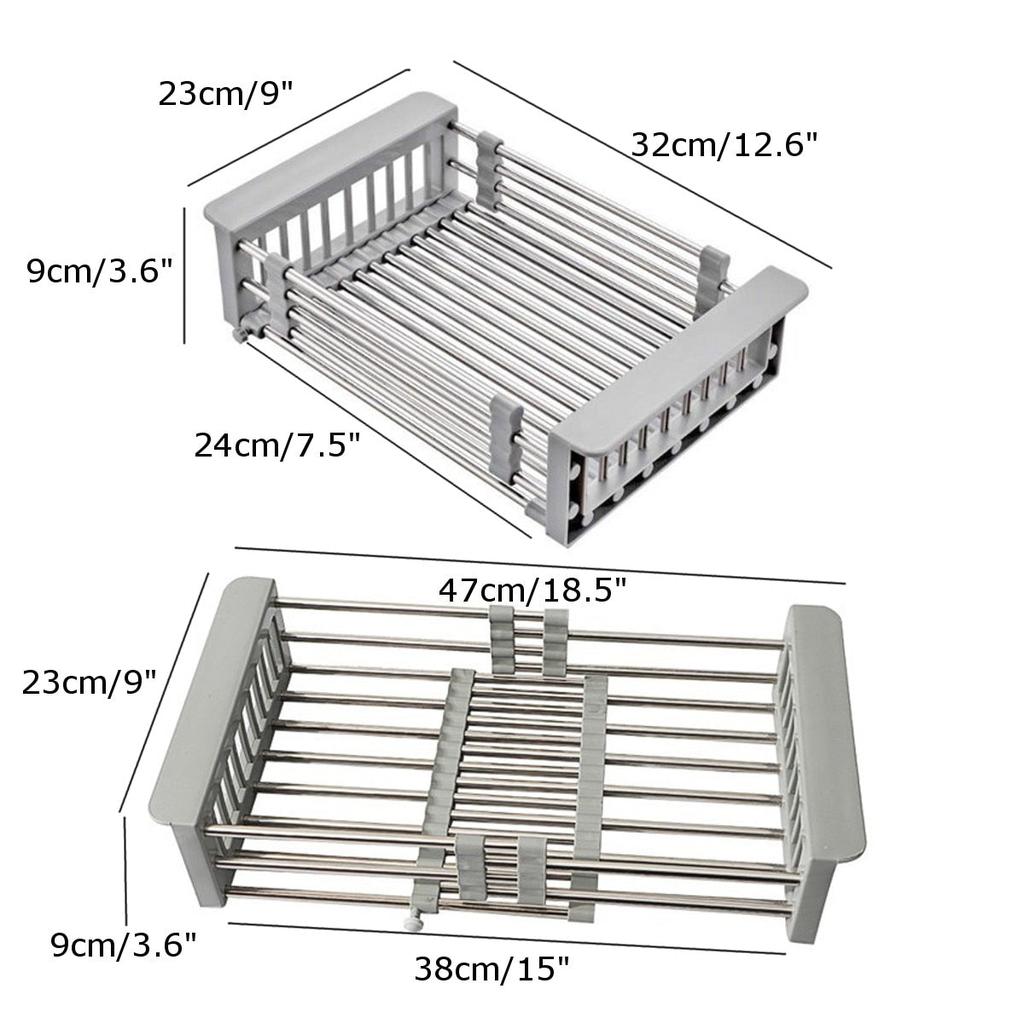 Adjustable Sink Drying Rack Kitchen Basket by HitMyNeed
