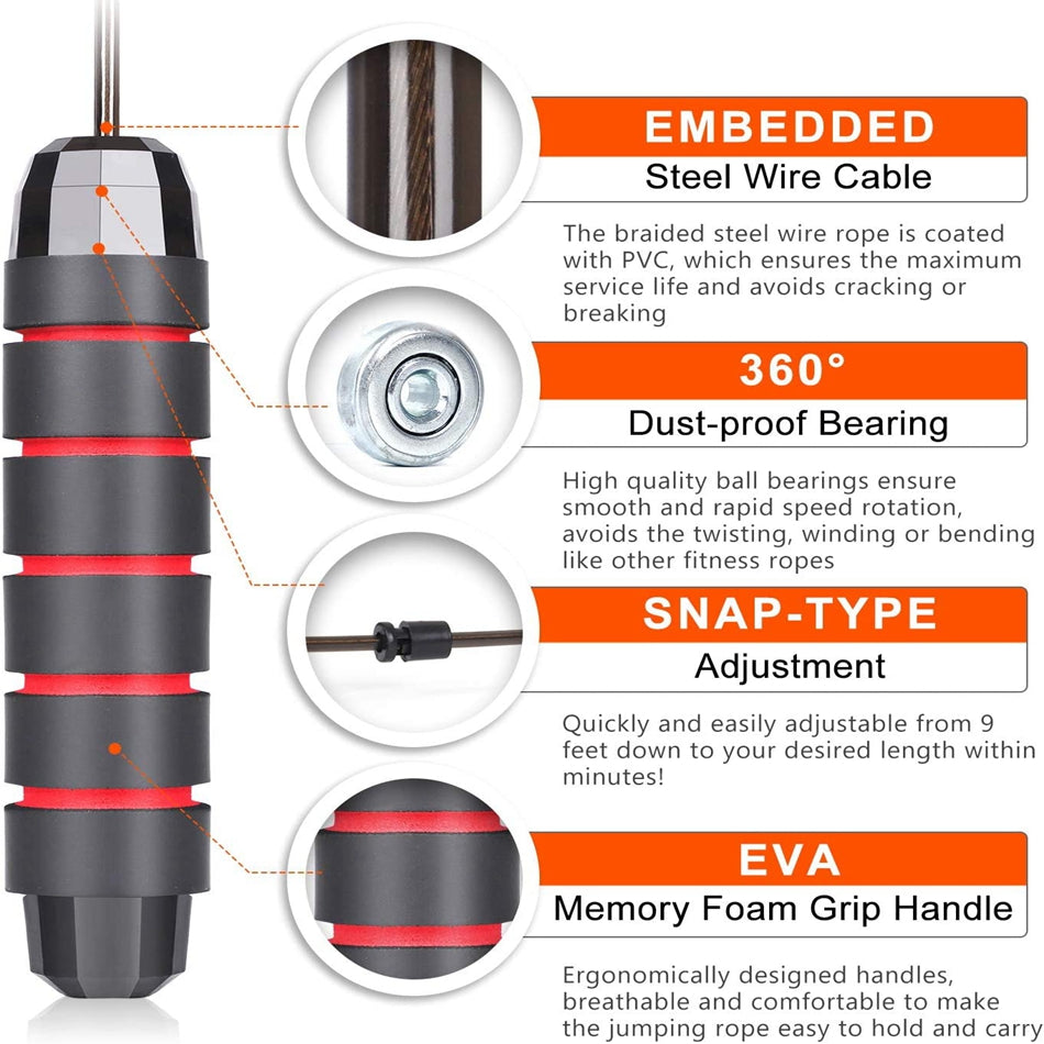 Adjustable Speed Jump Rope for Training & Fitness by HitMyNeed