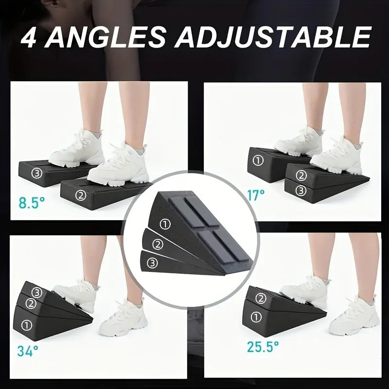 Adjustable Squat Wedge & Calf Stretch Yoga Block Set by HitMyNeed