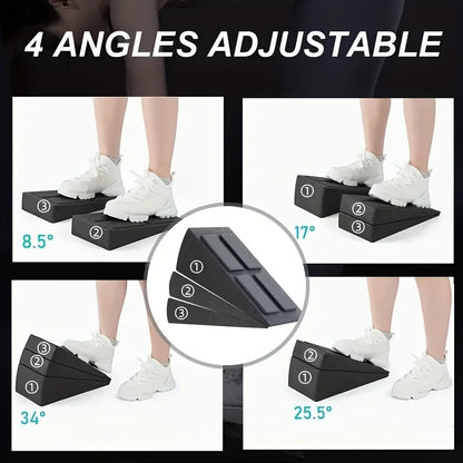 Adjustable Squat Wedge & Calf Stretch Yoga Block Set by HitMyNeed