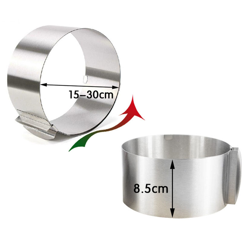 Adjustable Stainless Steel Cake Baking Ring 15-30cm by HitMyNeed