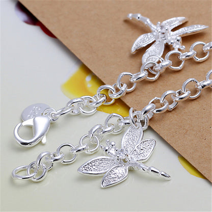 Adjustable Sterling Silver Dragonfly Bracelet by HitMyNeed