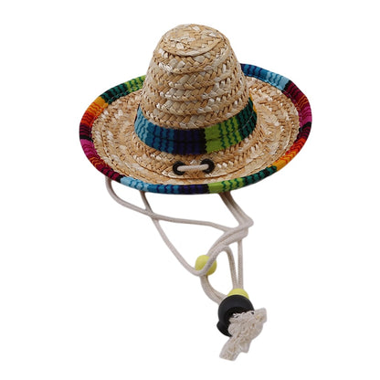Adjustable Straw Sombrero Hat for Cats and Small Dogs by HitMyNeed