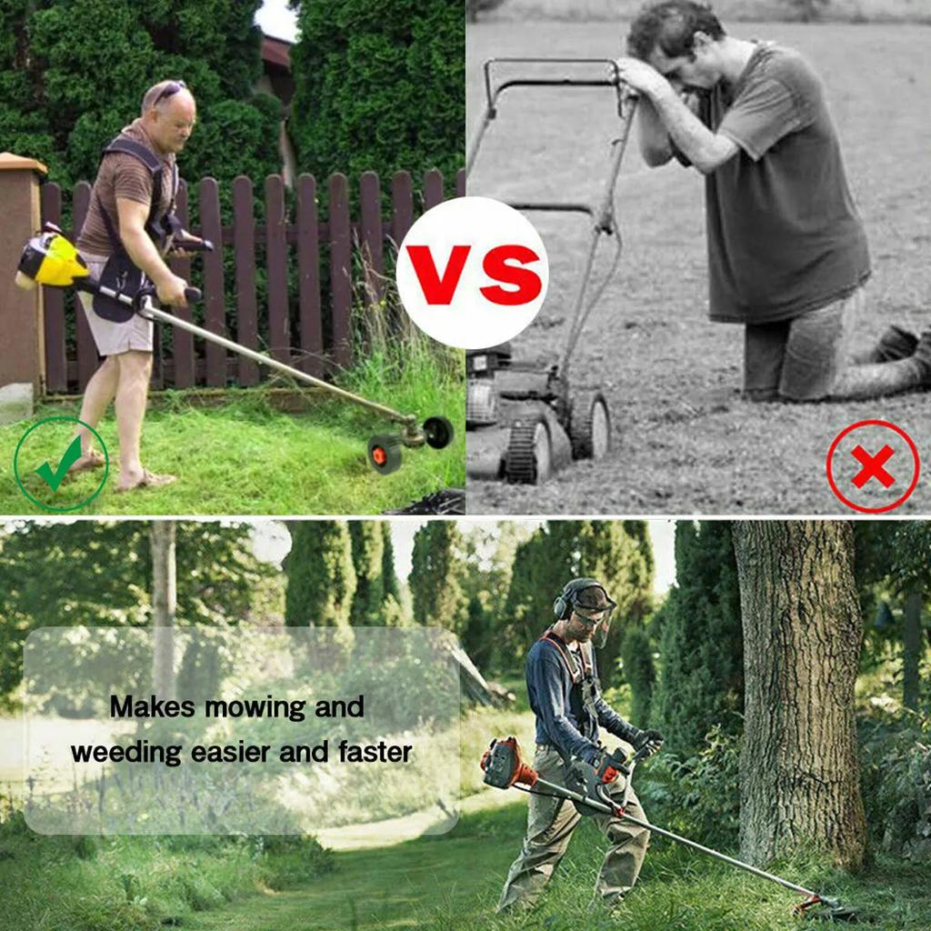 Adjustable Support Wheel Lawn Mower Trimmer Attachment by HitMyNeed