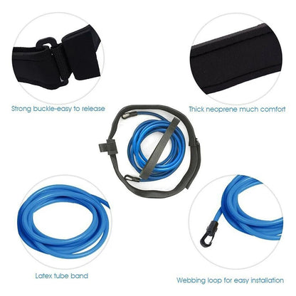Adjustable Swim Training Resistance Belt with Latex Tube by HitMyNeed