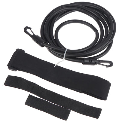 Adjustable Swim Training Resistance Belt with Latex Tube black by HitMyNeed