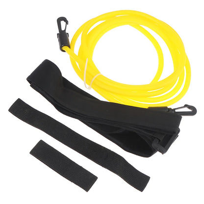 Adjustable Swim Training Resistance Belt with Latex Tube yellow by HitMyNeed