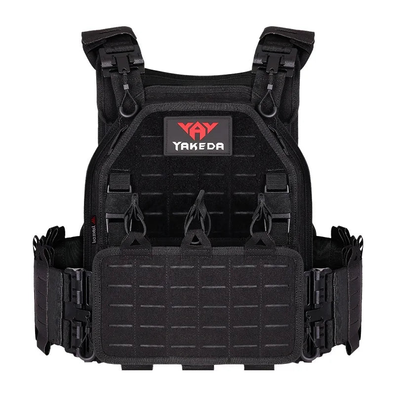 Adjustable Tactical Plate Carrier Vest for Airsoft black by HitMyNeed