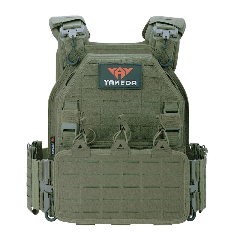 Adjustable Tactical Plate Carrier Vest for Airsoft graygreen by HitMyNeed