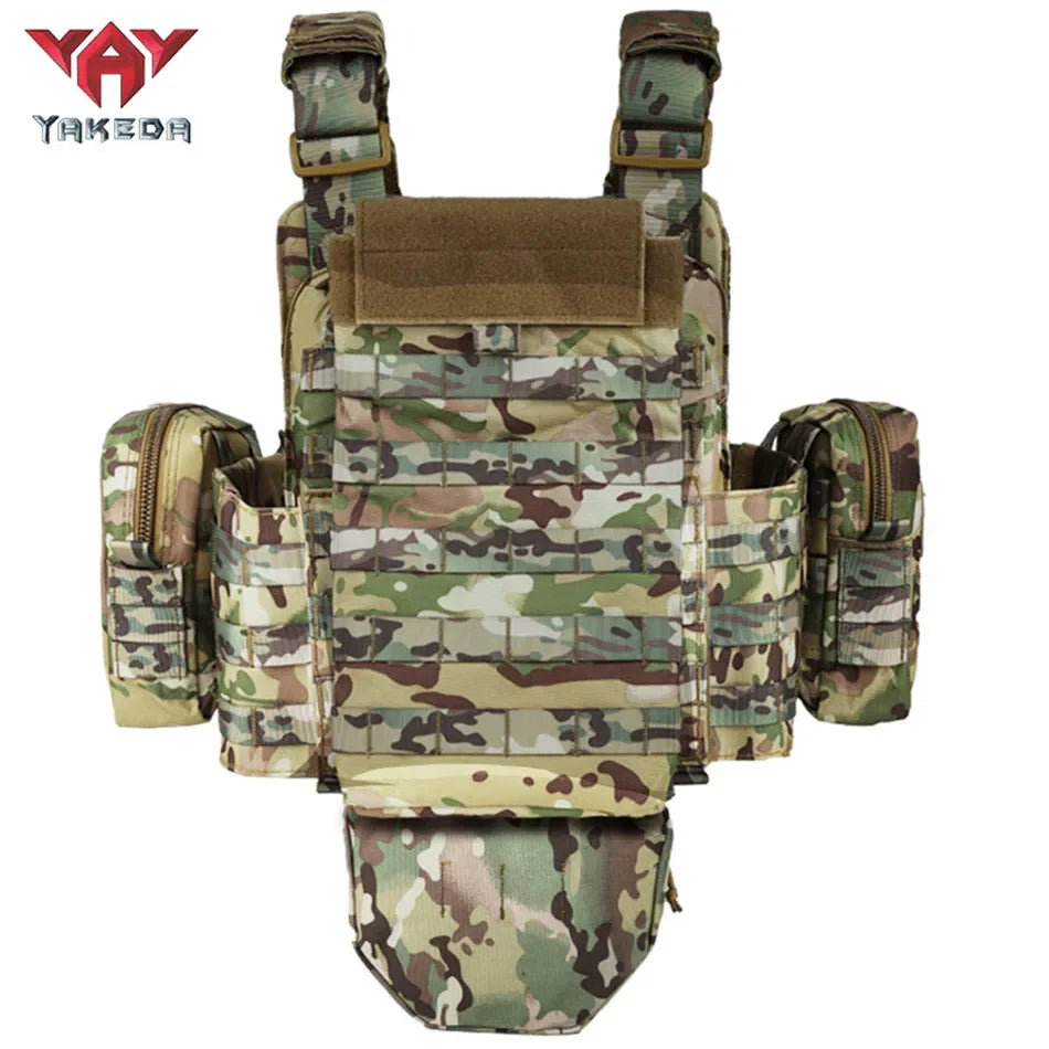 Adjustable Tactical Plate Carrier Vest with Pouches by HitMyNeed