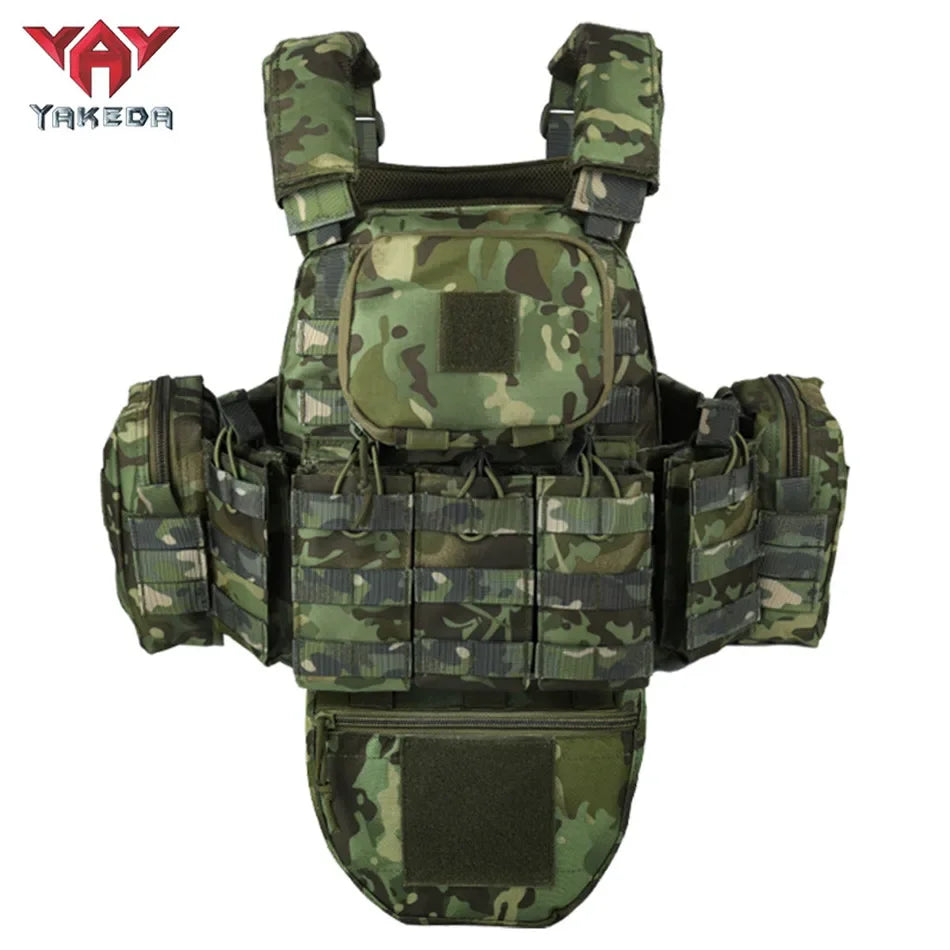 Adjustable Tactical Plate Carrier Vest with Pouches by HitMyNeed