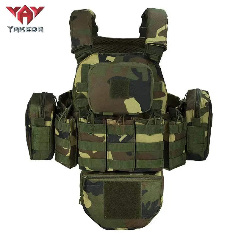 Adjustable Tactical Plate Carrier Vest with Pouches by HitMyNeed