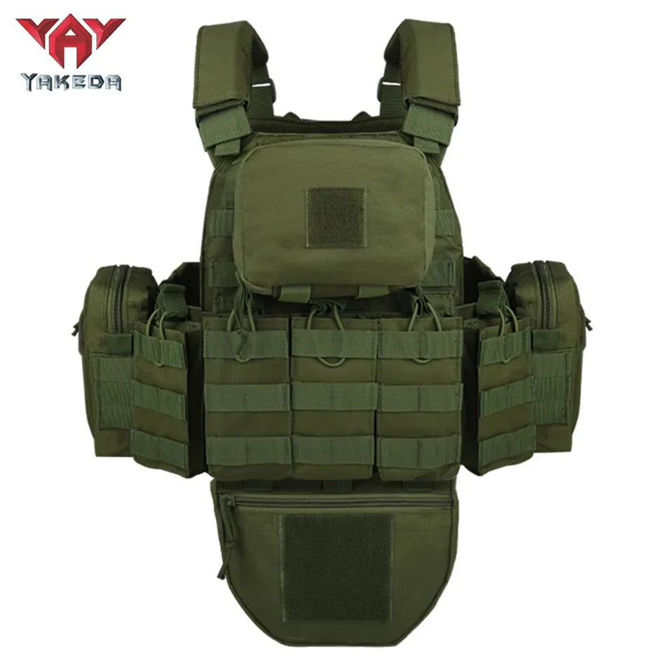 Adjustable Tactical Plate Carrier Vest with Pouches od-green by HitMyNeed