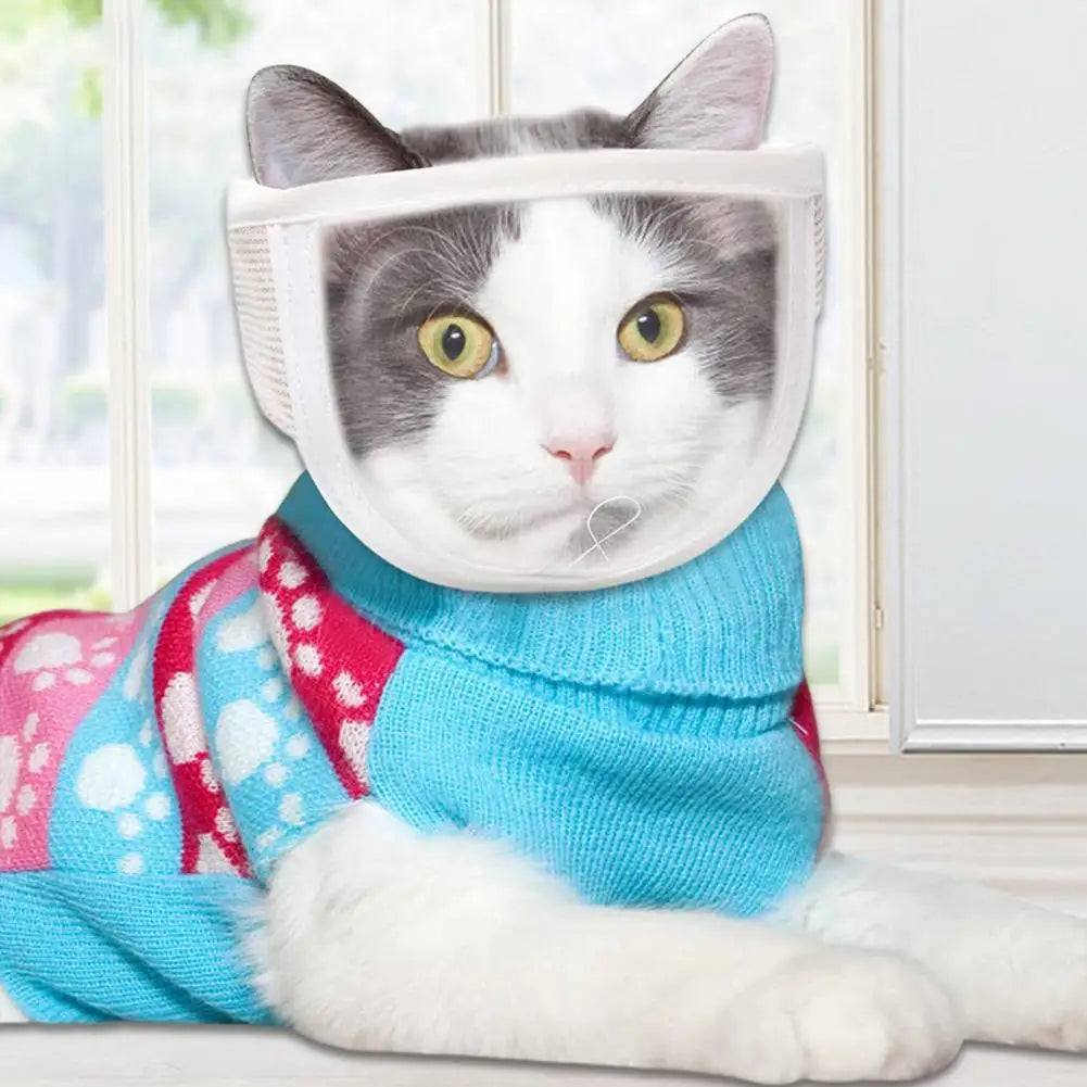 Adjustable Transparent Cat Muzzle for Safe Grooming by HitMyNeed