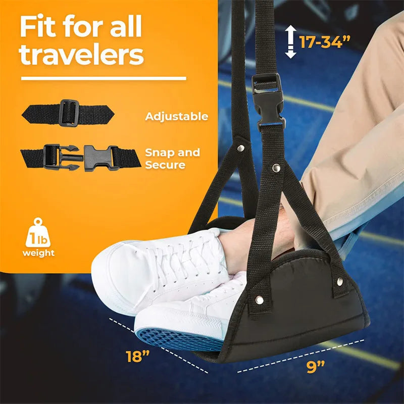 Adjustable Travel Foot Rest Hammock for Flights by HitMyNeed