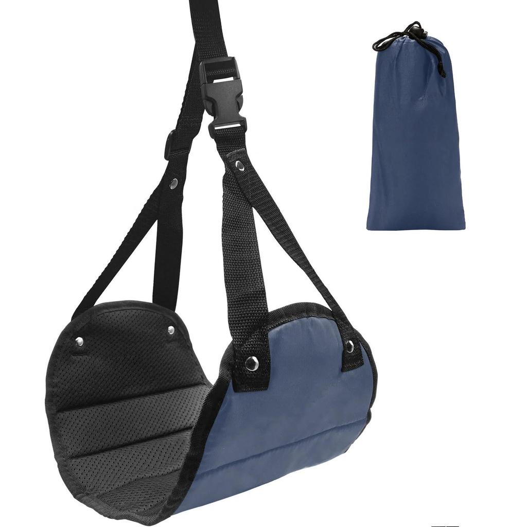 Adjustable Travel Foot Rest Hammock for Flights blue by HitMyNeed