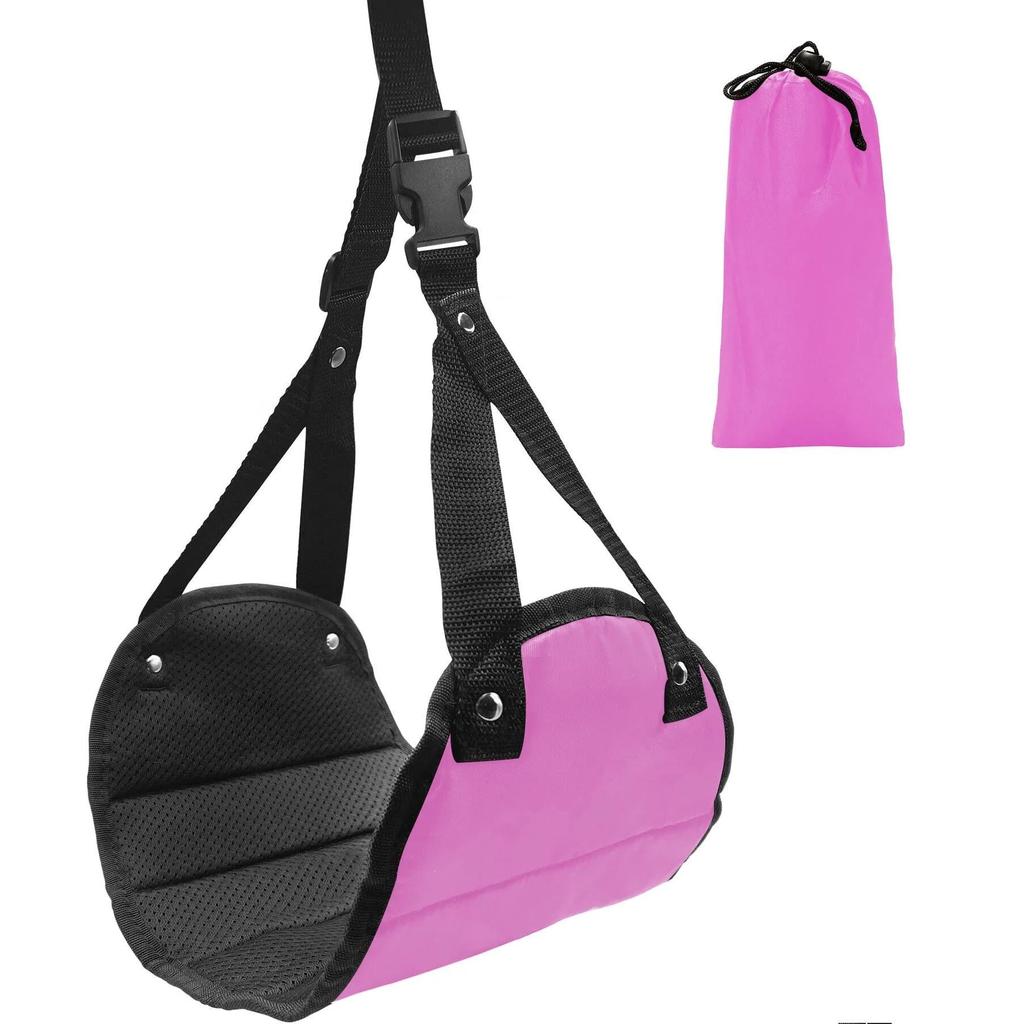 Adjustable Travel Foot Rest Hammock for Flights pink by HitMyNeed