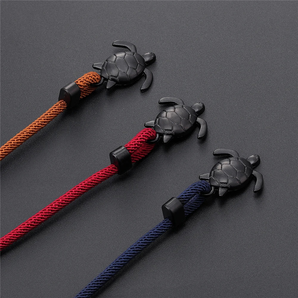 Adjustable Turtle Bracelet with Rope Wrap Design by HitMyNeed