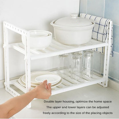 Adjustable Two-Tier Under Sink Organizer Rack by HitMyNeed