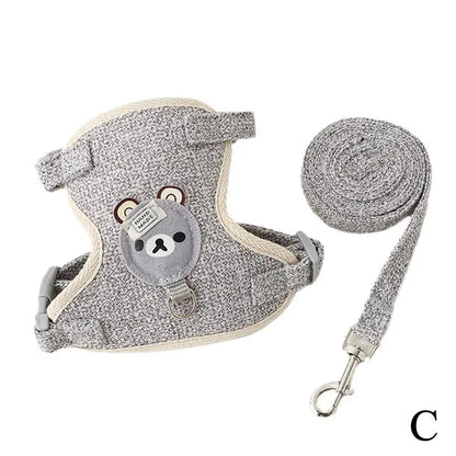 Adjustable Undershirt Harness Leash for Small Pets gray s by HitMyNeed