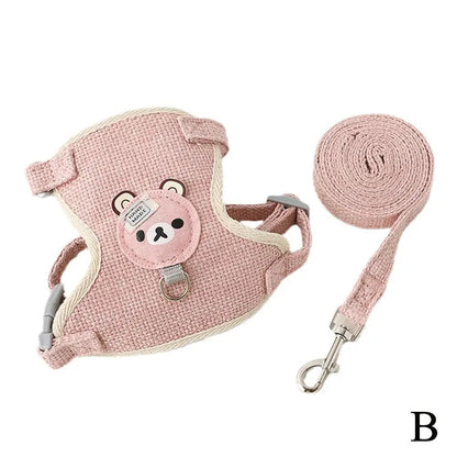 Adjustable Undershirt Harness Leash for Small Pets pink m by HitMyNeed