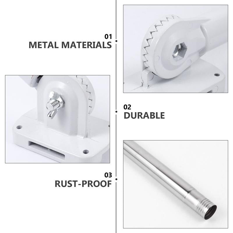 Adjustable Wall Mount Flag Pole with Bracket by HitMyNeed