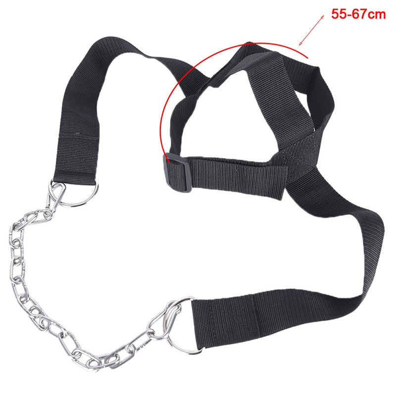 Adjustable Weight Lifting Head Harness with Chain by HitMyNeed