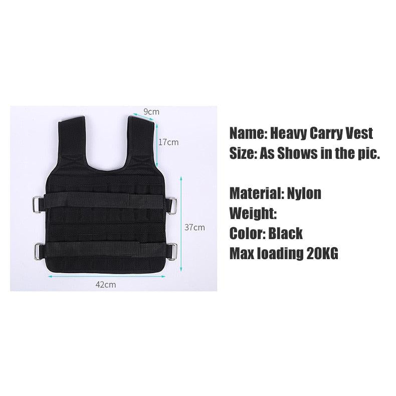 Adjustable Weighted Vest 30kg for Strength Training by HitMyNeed