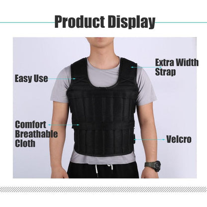 Adjustable Weighted Vest 30kg for Strength Training by HitMyNeed