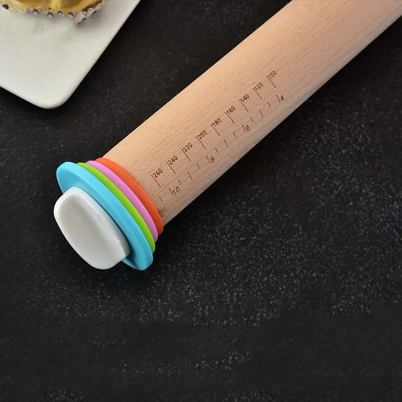 Adjustable Wood Rolling Pin with Thickness Rings by HitMyNeed