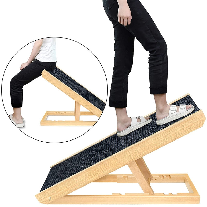 Adjustable Wooden Dog Ramp for Beds, Couches & Cars by HitMyNeed